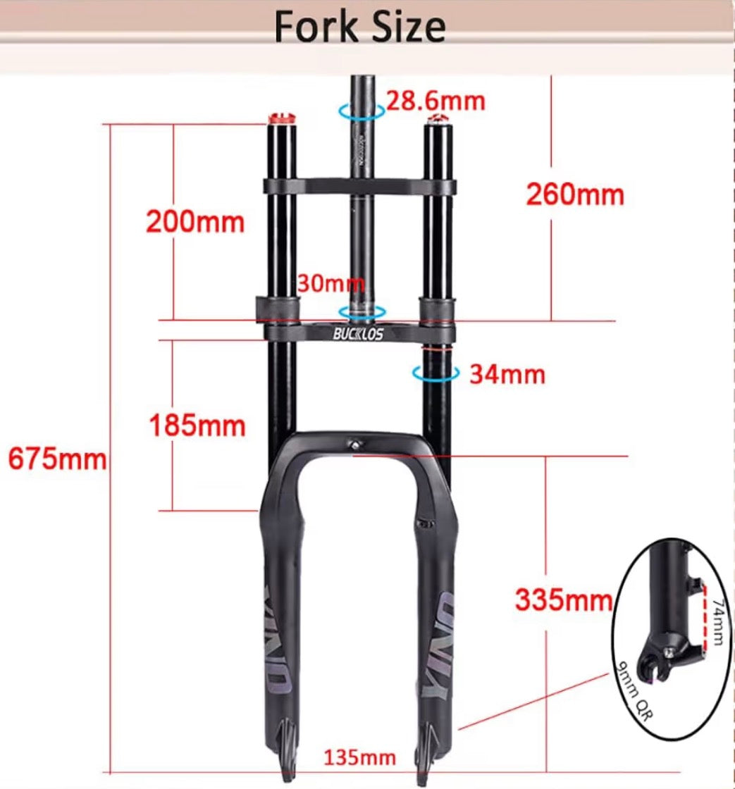 Upgraded Macfox,Ridstar,Super 73 forks(gold)